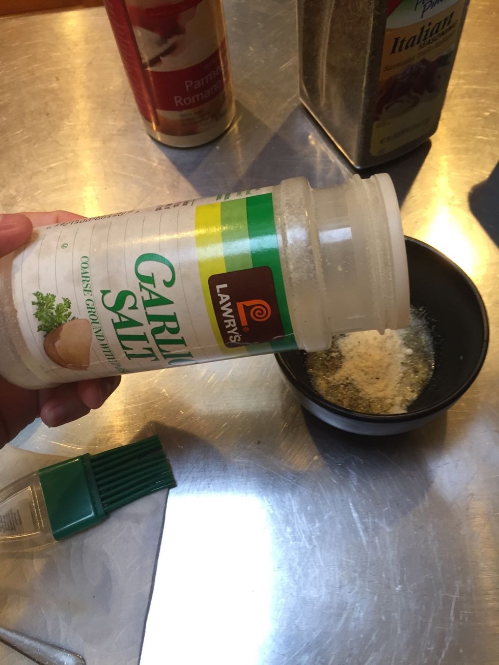 Now add as much garlic salt as you would like. I put in a pinch.