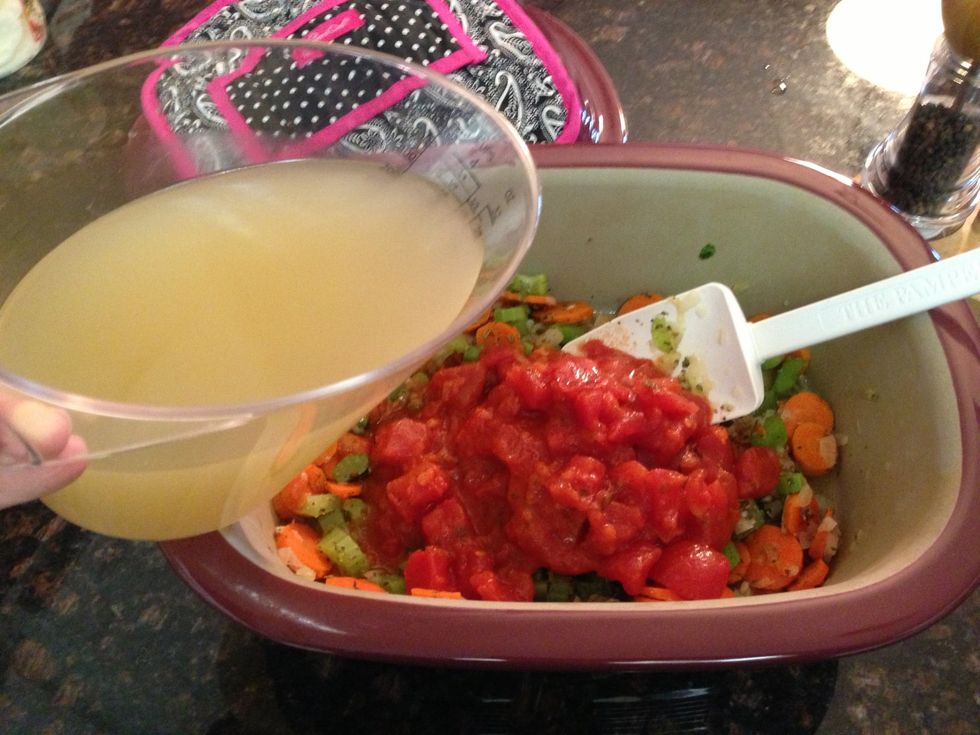 Now add chicken broth.