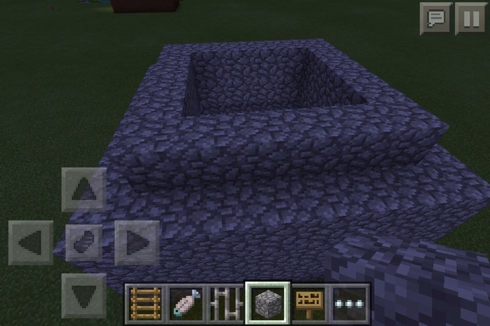 Now add cobble stone on the end of the square