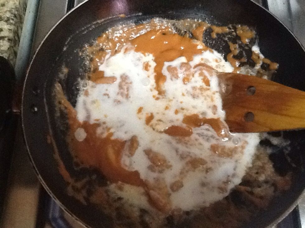 Now add coconut milk to it