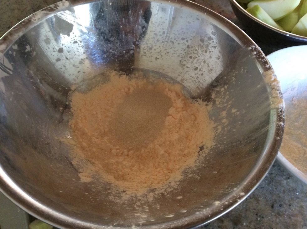 Now add custard powder, caster sugar and 1 tablespoon of milk. You may need to add more milk to get to a smooth substance.