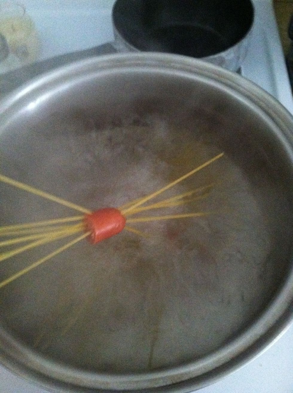 Now, add each piece to boiling water one at a time.