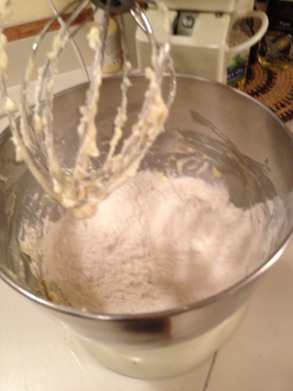 Now add in flour, almonds, and salt.