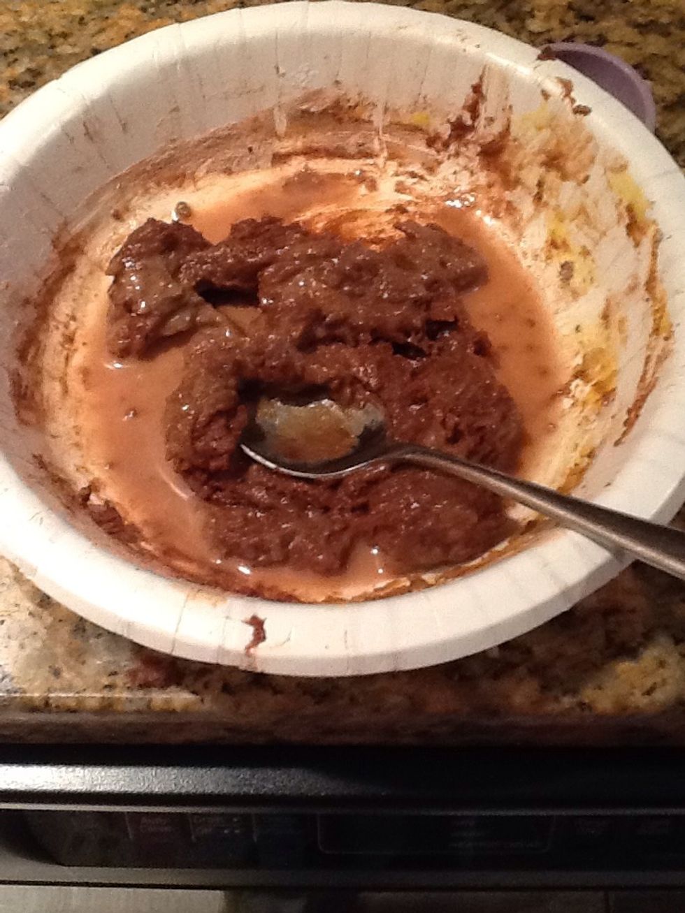 Now add in the water and mix it well until everything is all combined.
