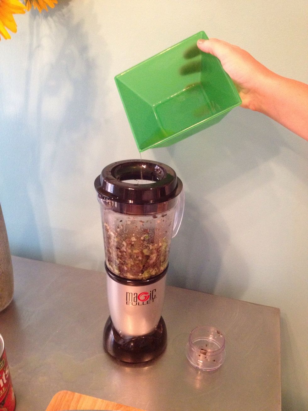 now add jalape\u00f1o juice from the very same jar that the jalape\u00f1o slices came from. this is where a lot of the heat comes from! I use about 2-3 Tbls. do NOT pulse yet
