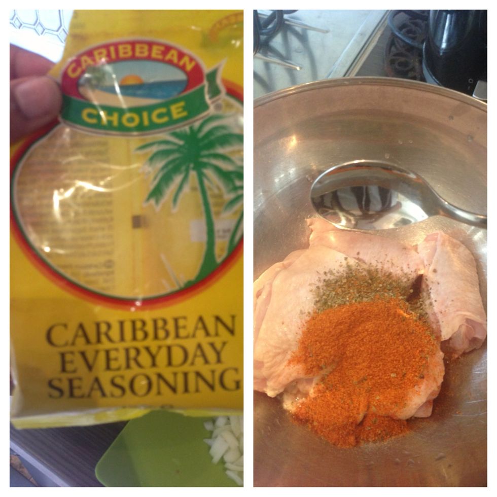 Now add one and a half tablespoons of Caribbean everyday seasoning \ud83c\udf1e