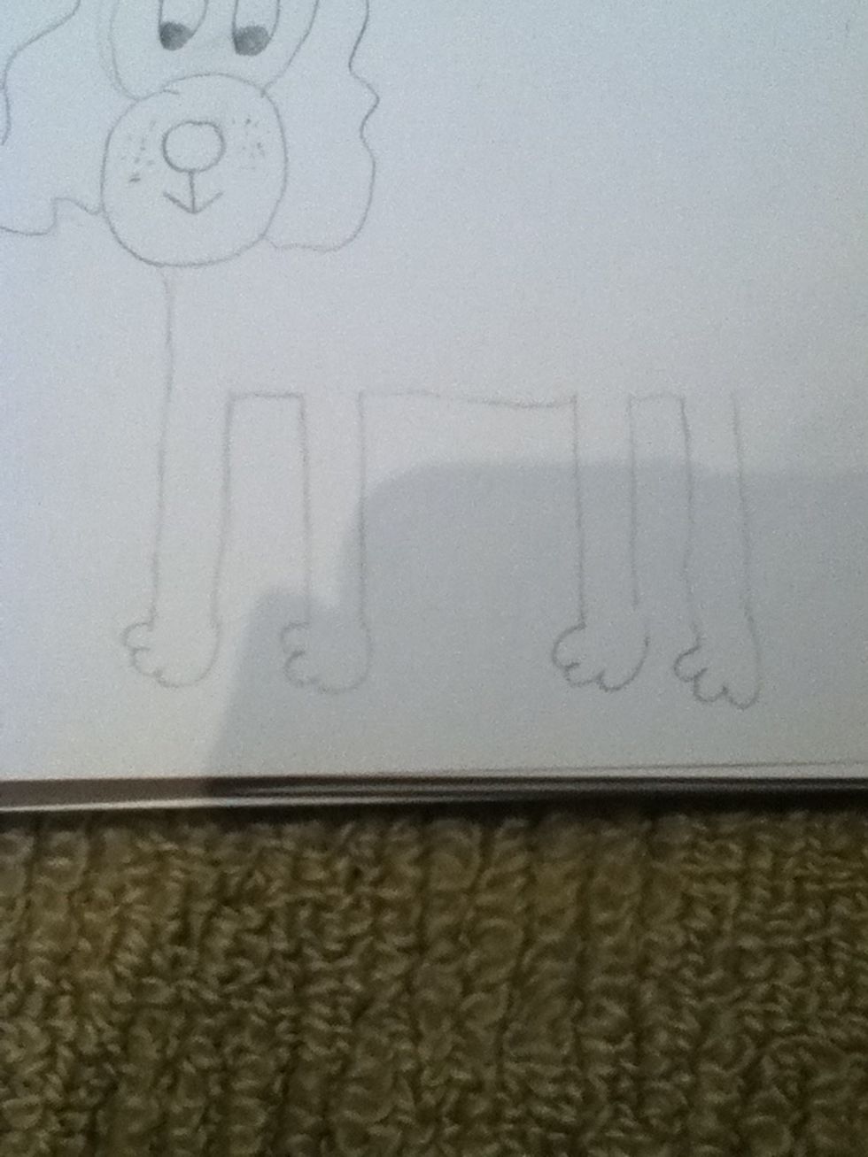 Now add paws like this.
