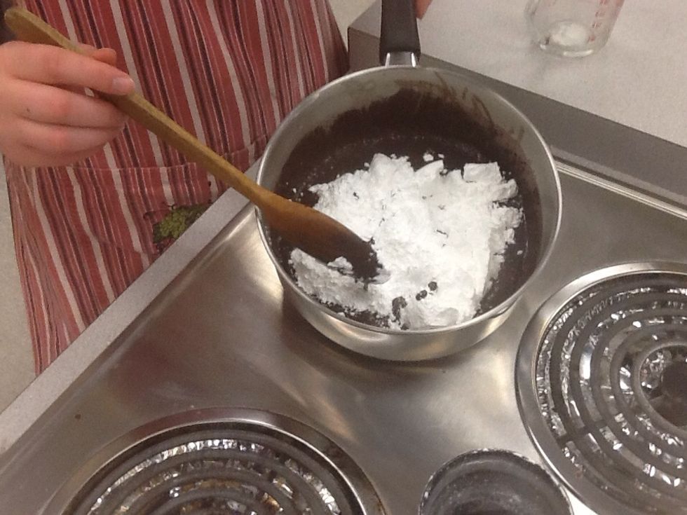 Now add powdered sugar.