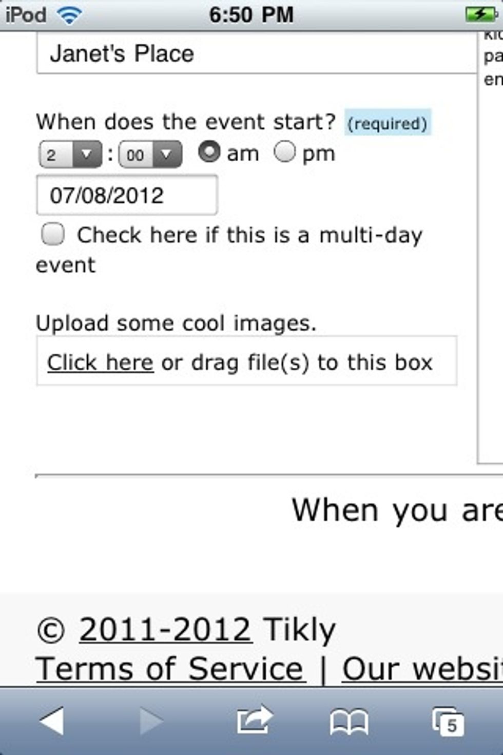 Now add some cool images to your event page-- you know you want to. You can choose a background image and one for the description.