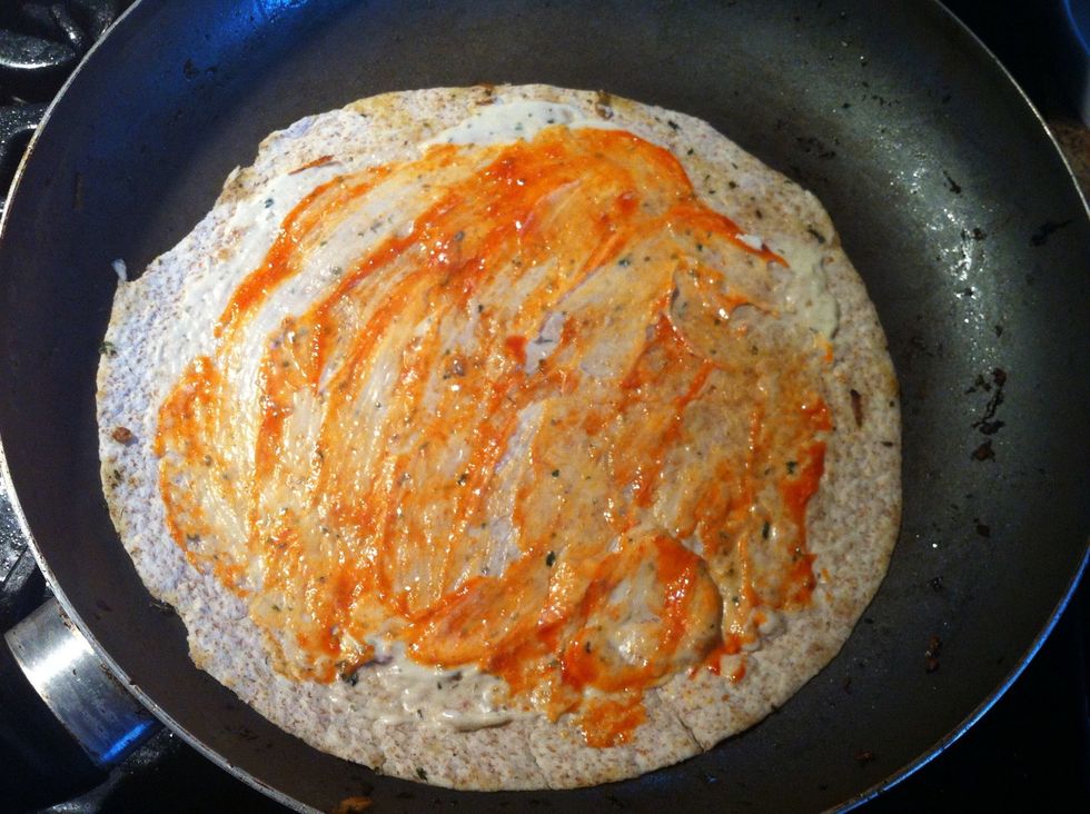 Now add some hot sauce (you may skip this step if you don't like it spicy)