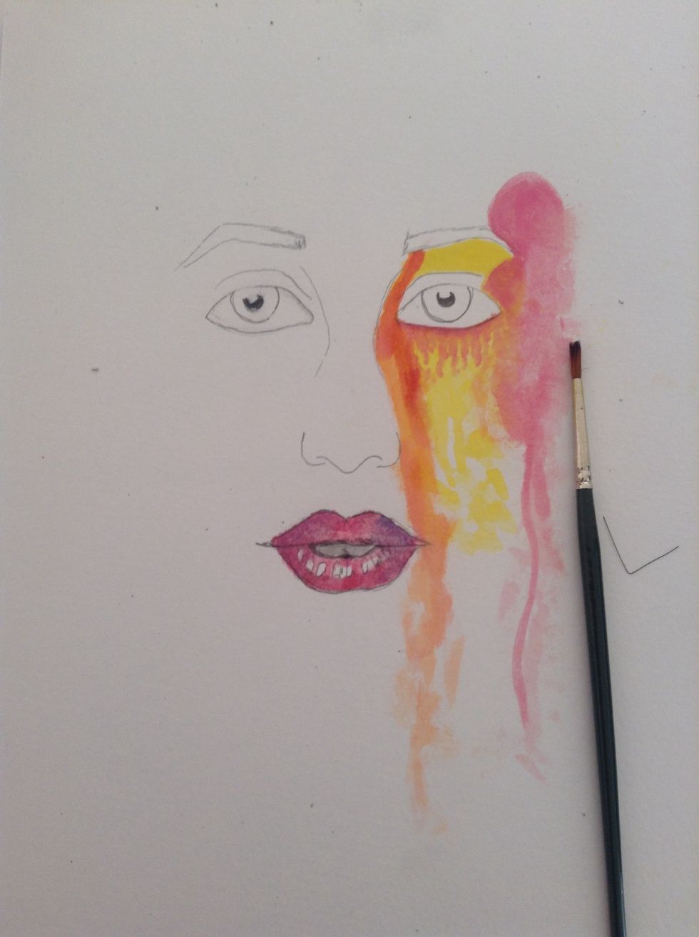 Now add some light blue to the sides of the mouth.