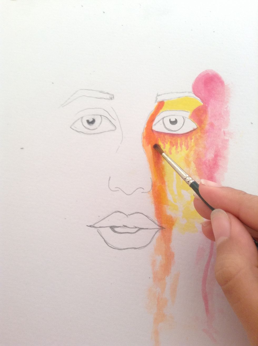 Now add some pink to the orange.