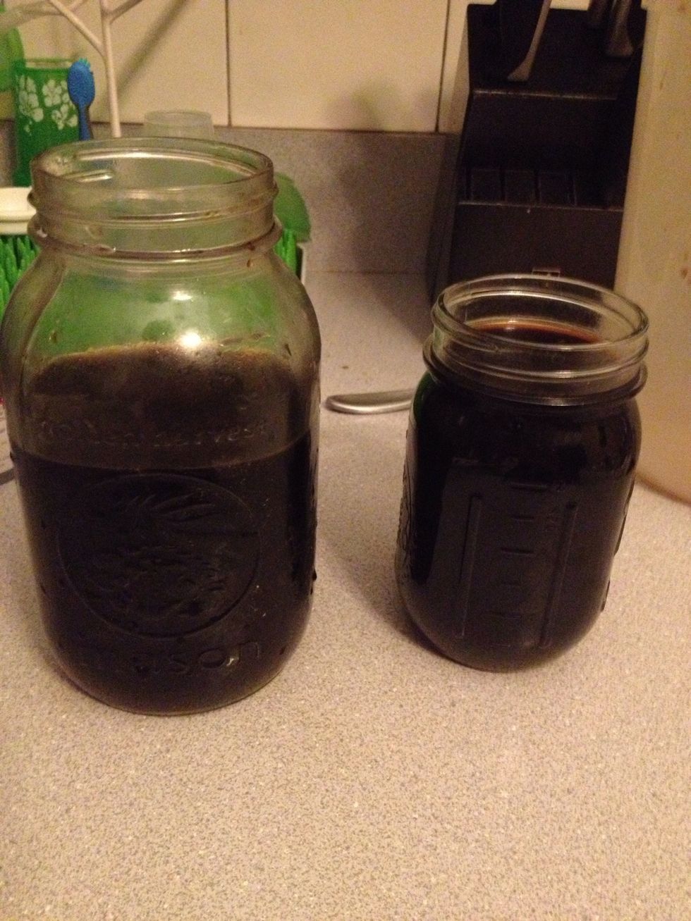 Now add sweetener and milk to taste. The ratio should be about half milk half coffee. This coffee concentrate is extremely strong.I got about five cups of coffee Concentrate.