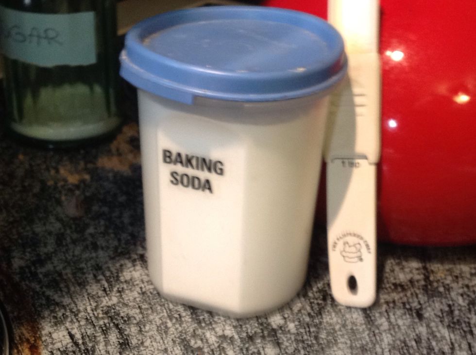 Now, add the 1 tsp of baking soda.