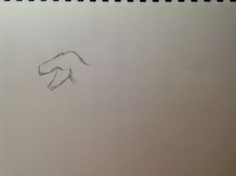 Now add the bottom half of the head and draw the neck.