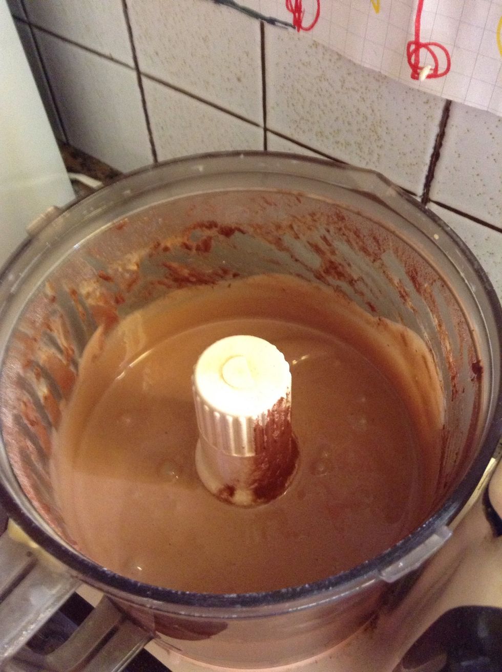 Now add the cocoa powder to the remaining mixture. Mix well.