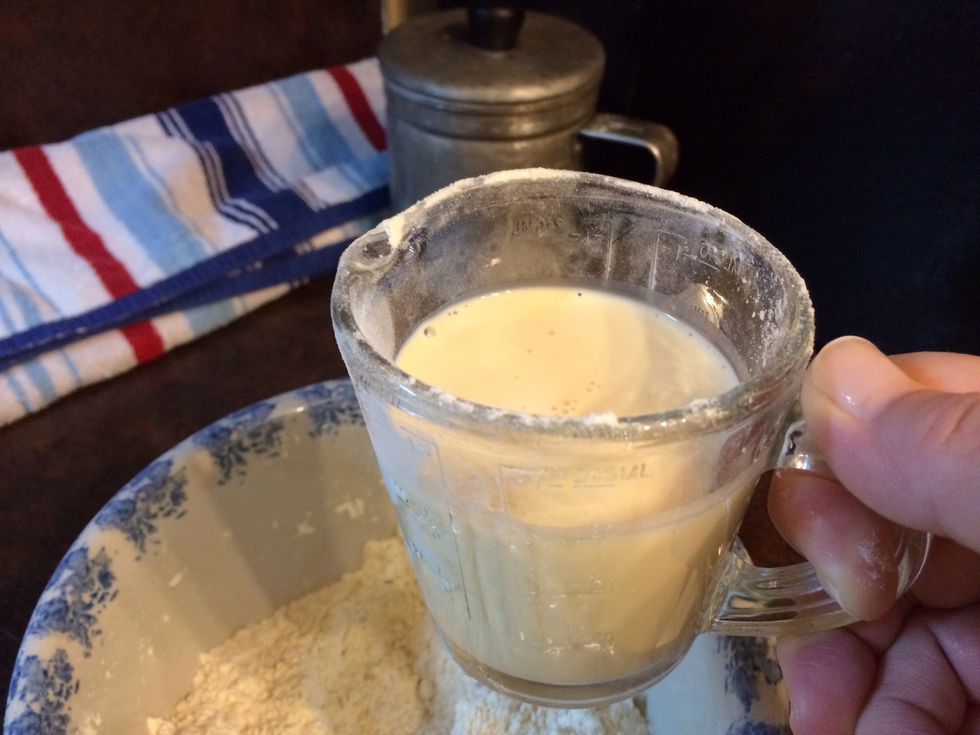 Now add the dairy...3/4 cup.
