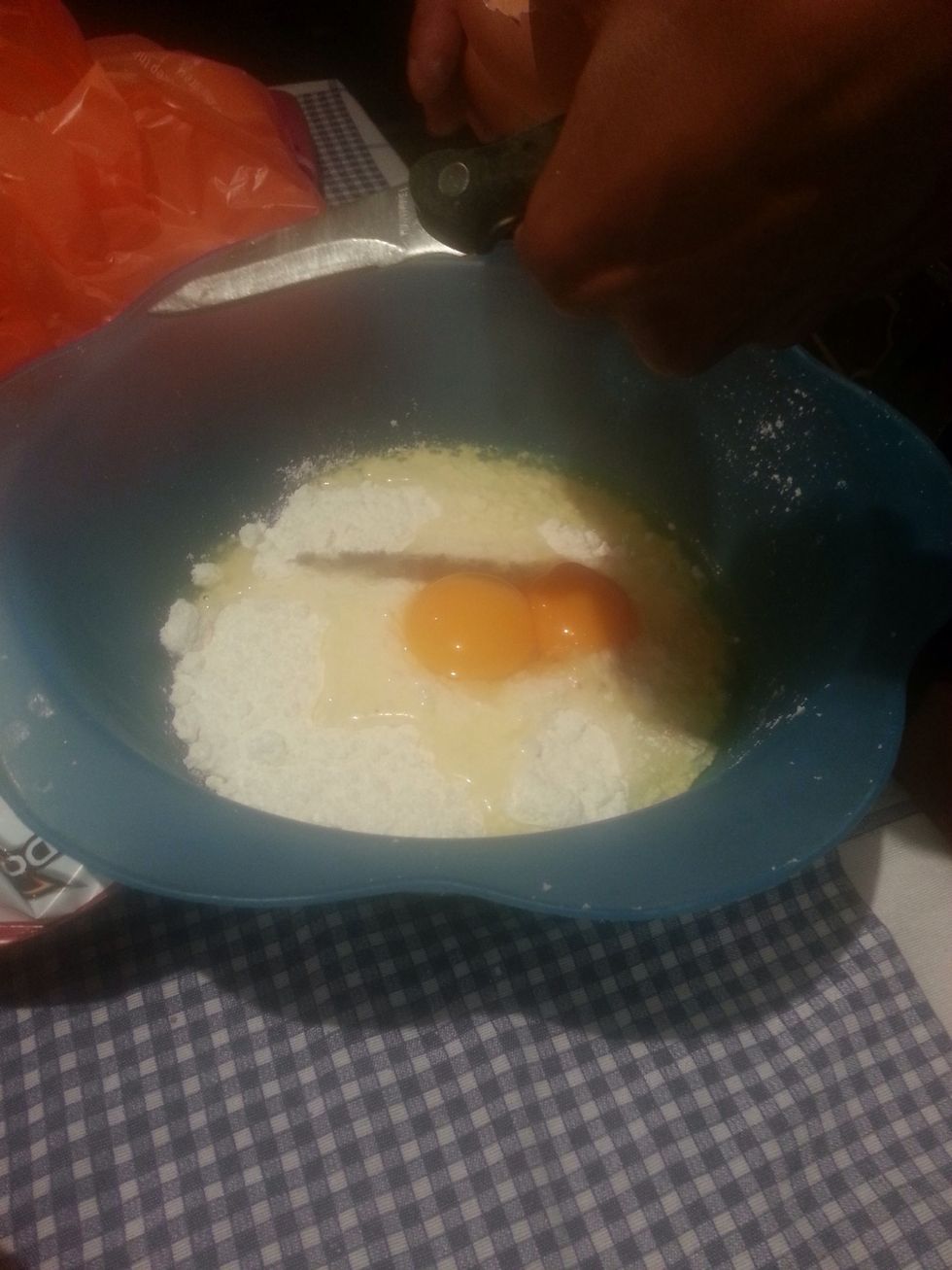 Now add the eggs
