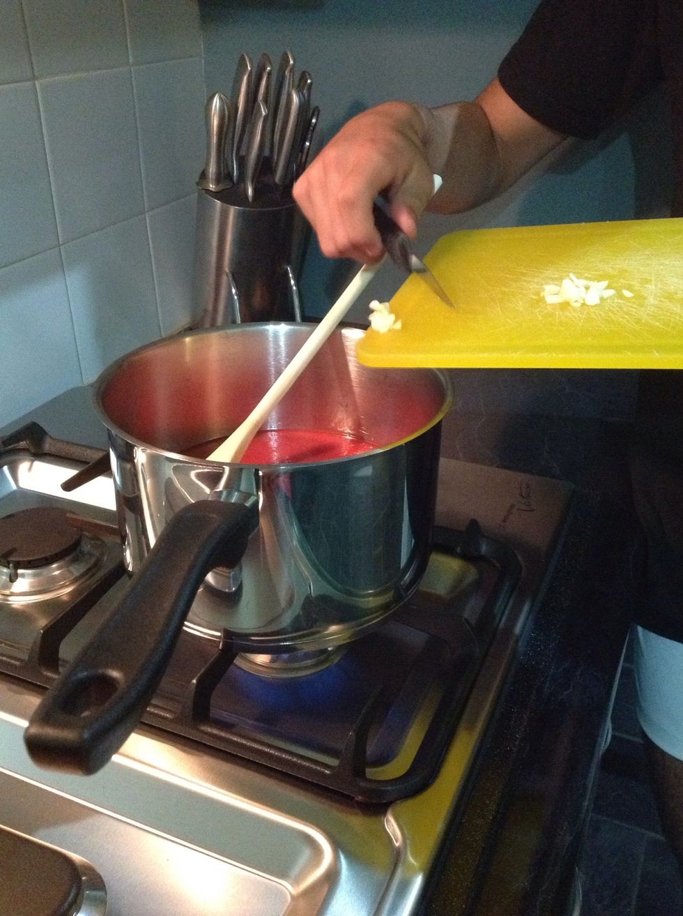 Now add the garlic