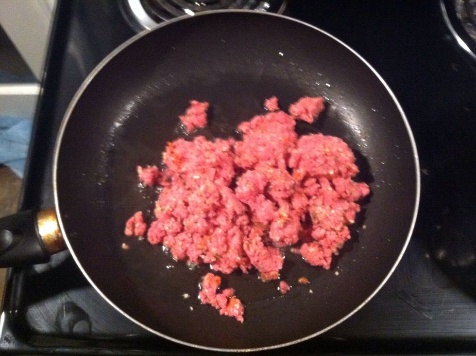 Now add the meat first
