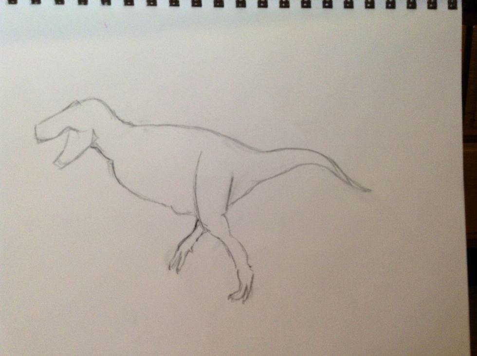 Now add the other back leg and draw more of the tail.