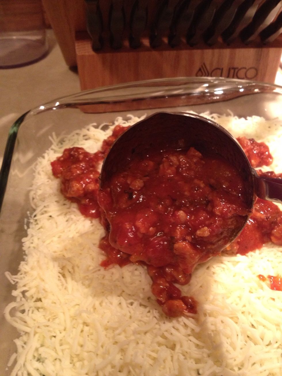 Now add the other half of the sauce