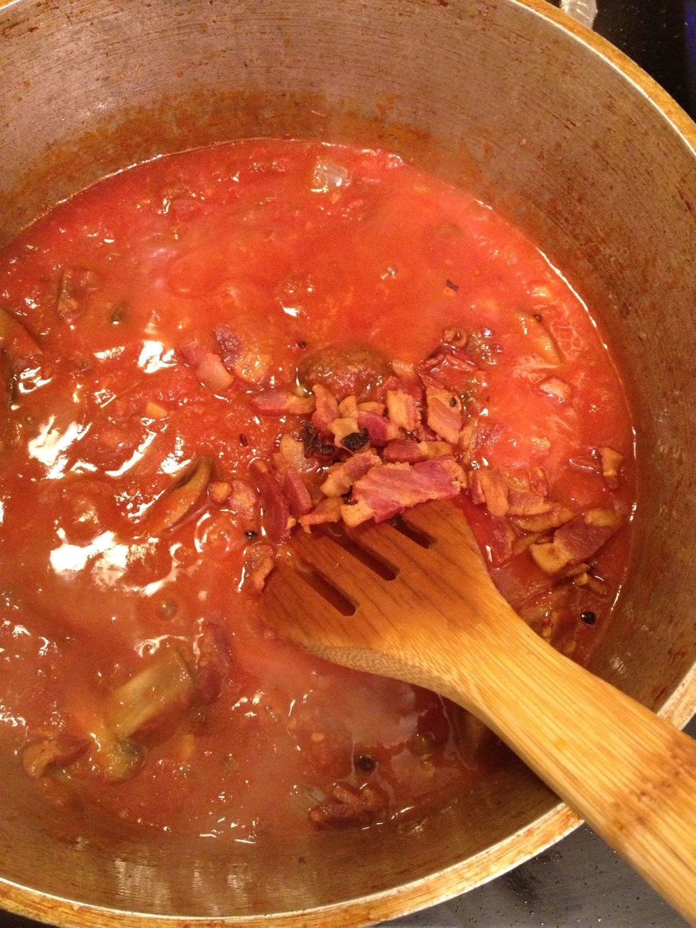 Now add the pancetta back in.