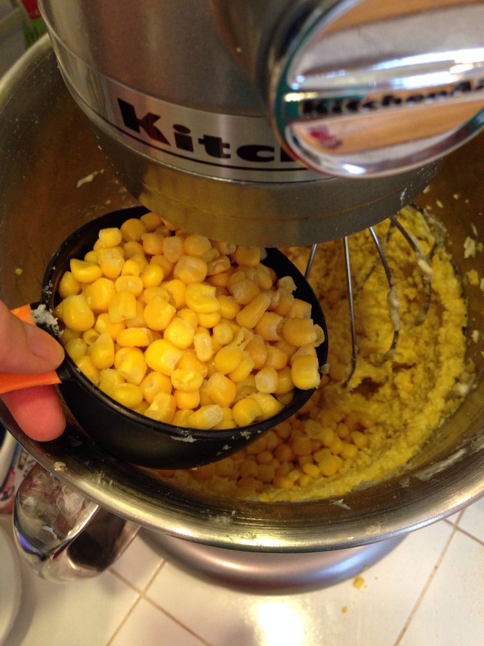 Now add the rest of the corn and mix.