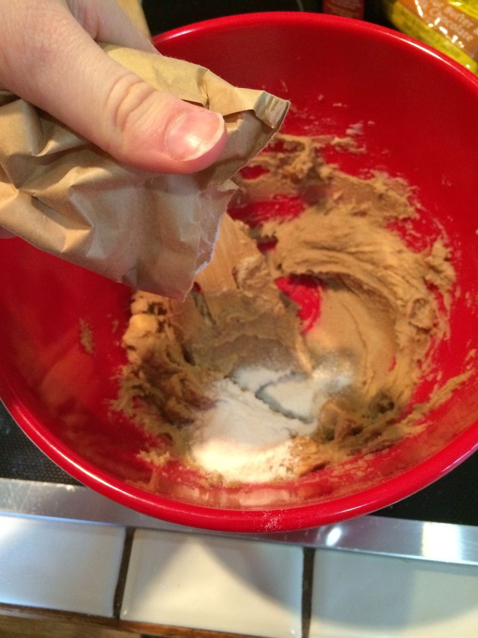 Now add the single package of instant vanilla pudding
