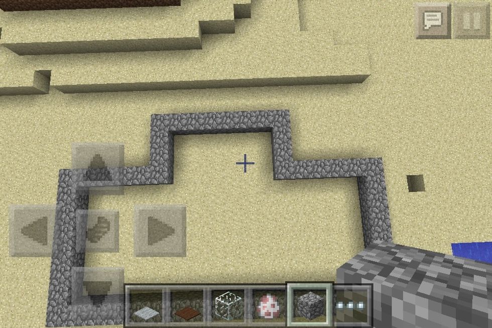 Now add this. It is 4 blocks up either side and 6 blocks across.