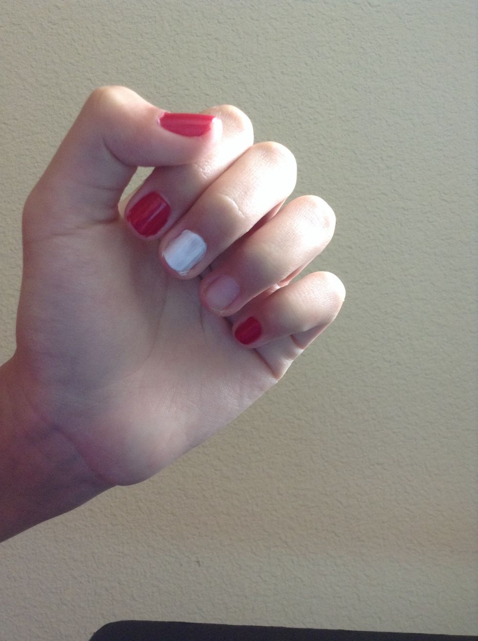 Now add white to your middle finger