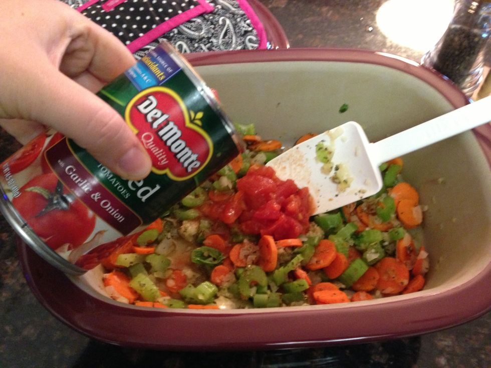 Now add you can of diced tomatoes.