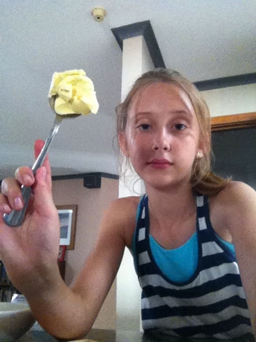 Now add your butter do not mix once you've added butter