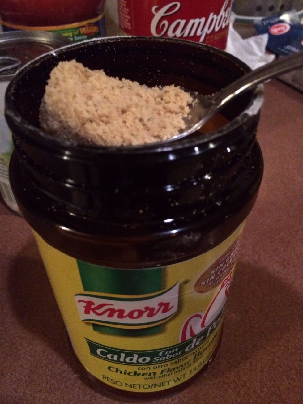 now add your chicken bouillon to taste. All depends if you like a lot of salt or not so much salt.