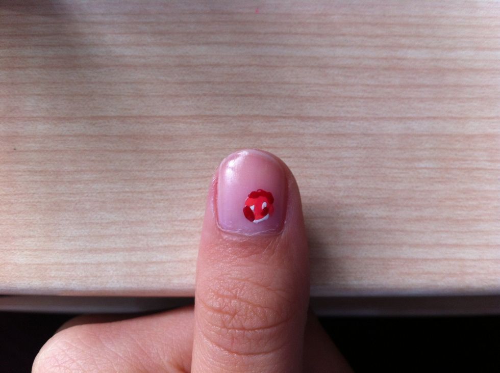 Now add your dark red nail varnish as shown above \u263a
