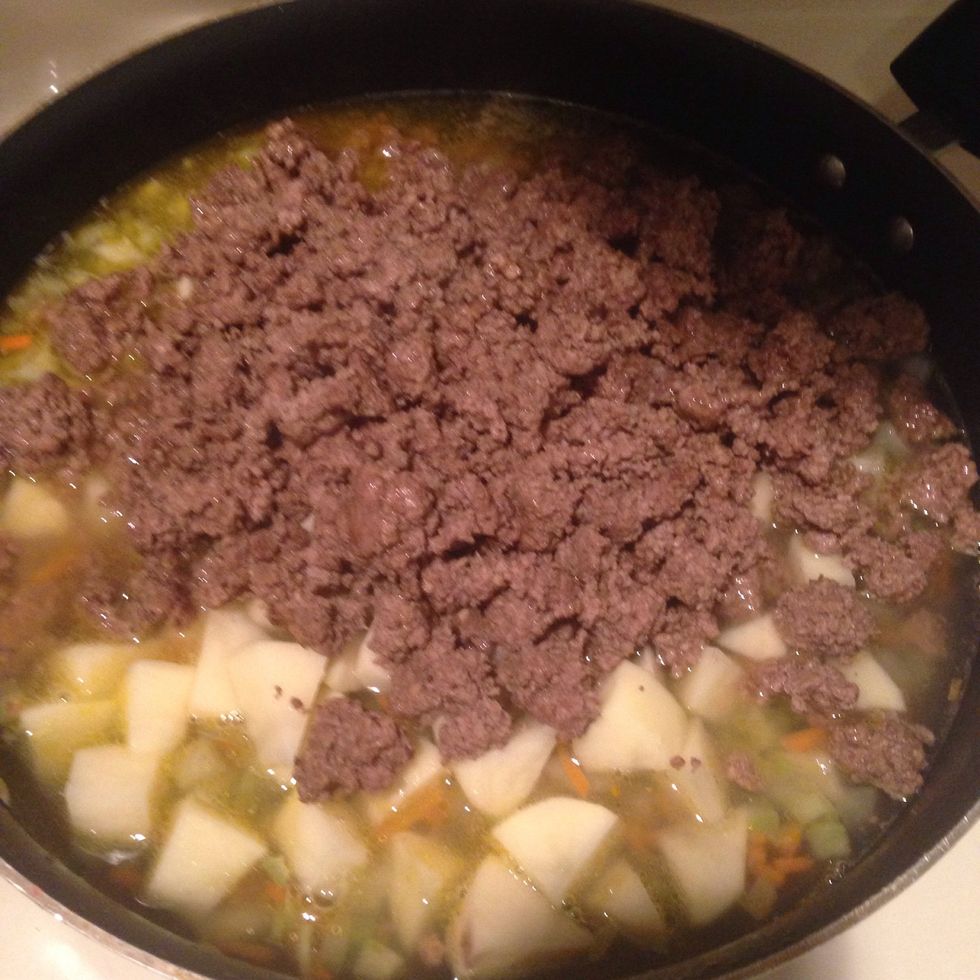 Now add your meat n stir