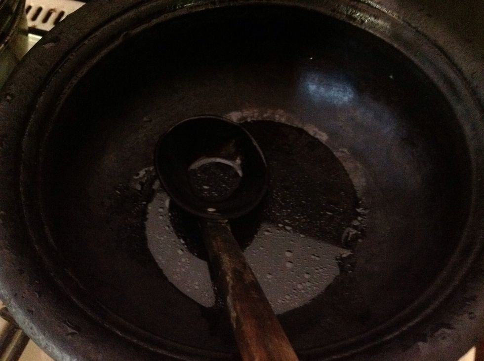 Now again keep clay post to hot and add some coconut vinegar