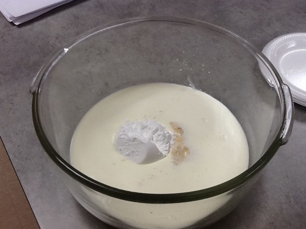 Now all ingredients are in the mixing bowl.