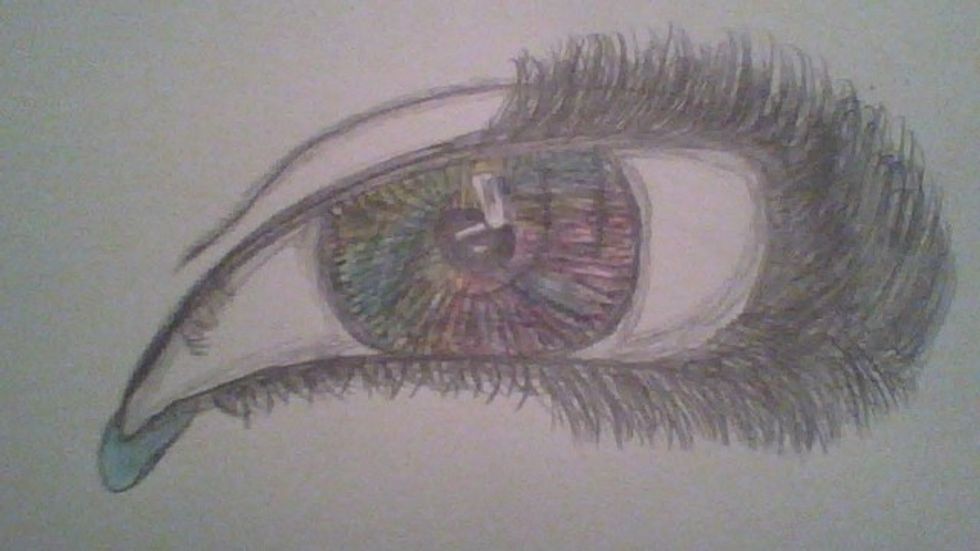 Now all that I have to do is add more fluff to the eyelashes and i'm done.