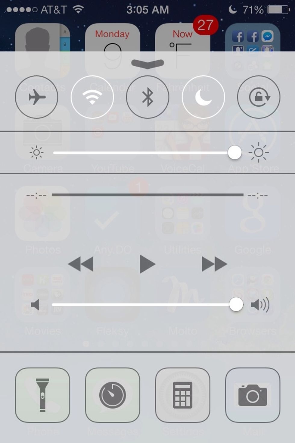 Now at any time you can open control center and turn do not disturb on or off. You'll still receive text but you won't receive notifications of them. And your phone won't ring if they call you.
