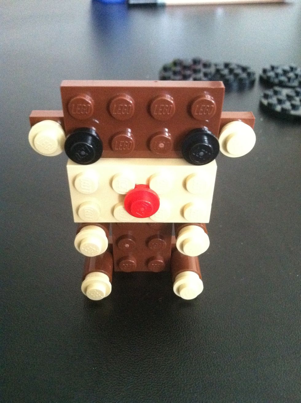 Now attach the ears to the back