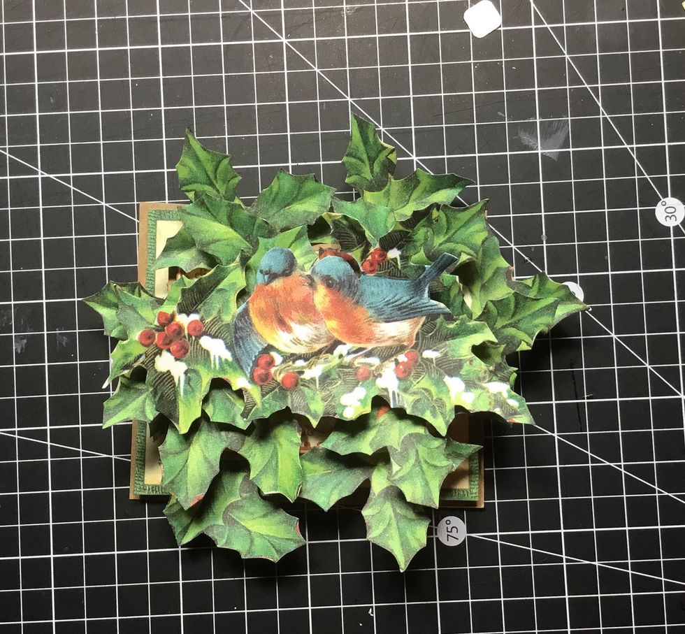 Now attach the fussy cut bird piece.