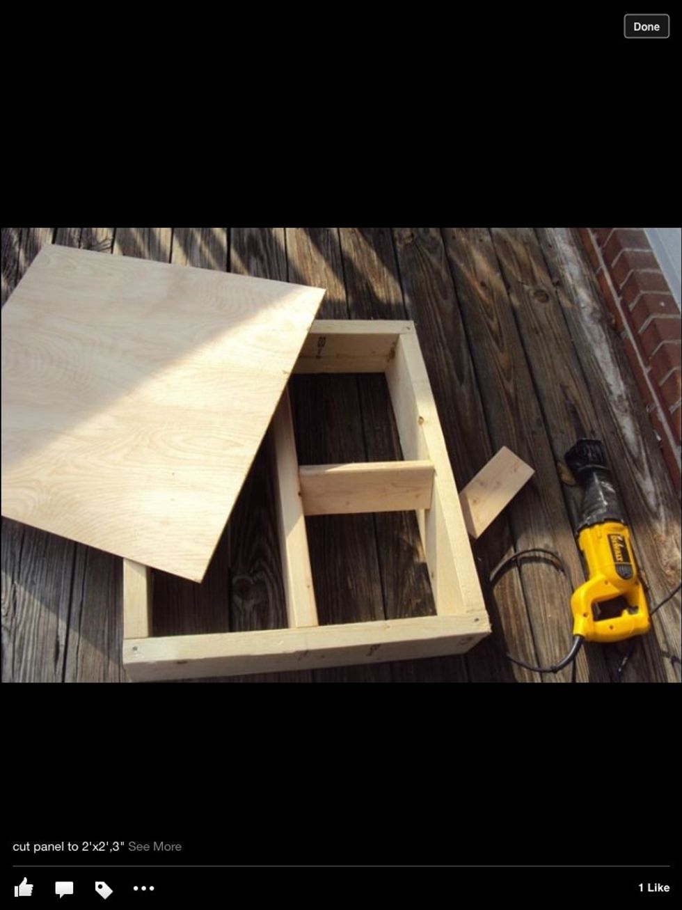 Now attach the trash bag covered thin sheet of wood to the bottom so that all the 2"x6" boards are flush except the 2"x4" boards which should be floating.