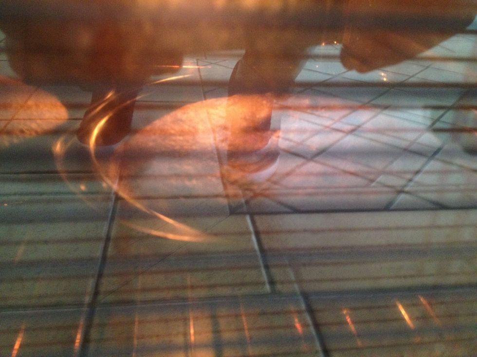 Now bake for between 25-30 minutes (Dependent on oven) until golden brown. A good test is for when you cake is done: lightly press down your finger on the cake, if it bounces back it's done.