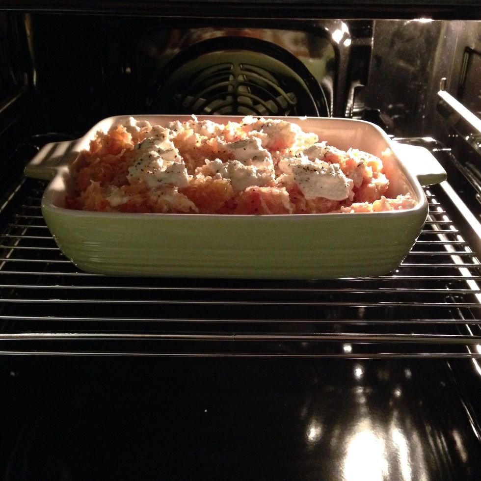 Now bake under broiler for 5-10 minutes.