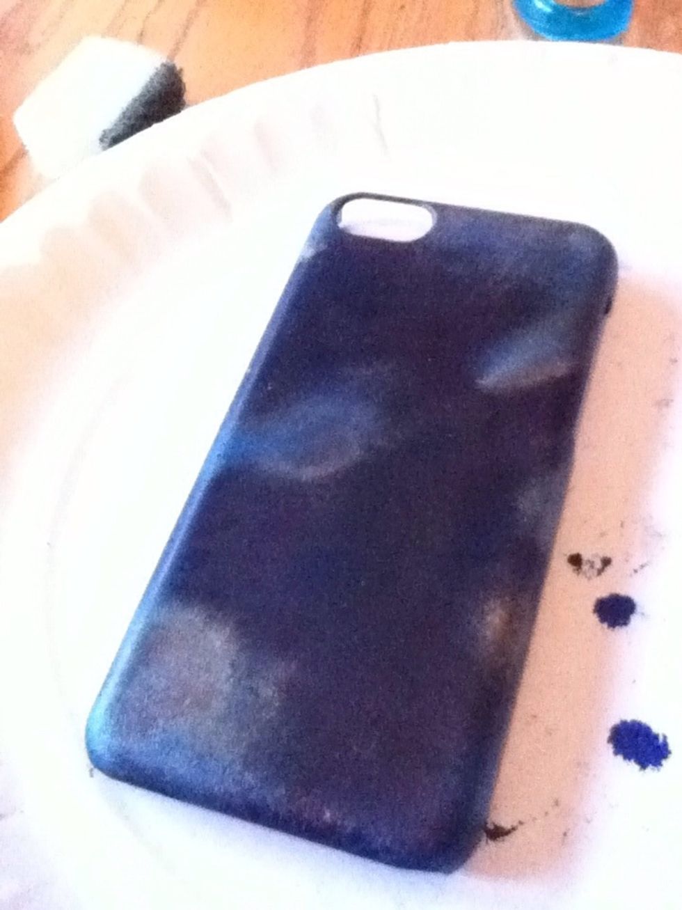 Now begin to add spots of other colours, such as purple, blue, gold and silver. Be creative, and look at a picture of the galaxy for inspiration!