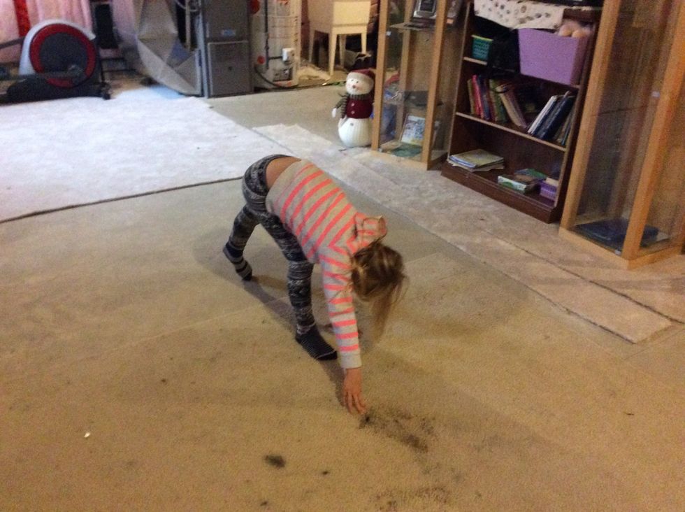 Now bend down and slightly bring your back foot off the ground