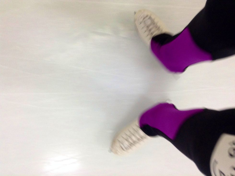 Now bend your knees and push forward.