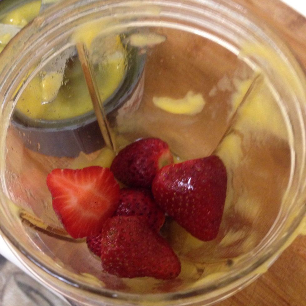Now blend the strawberries