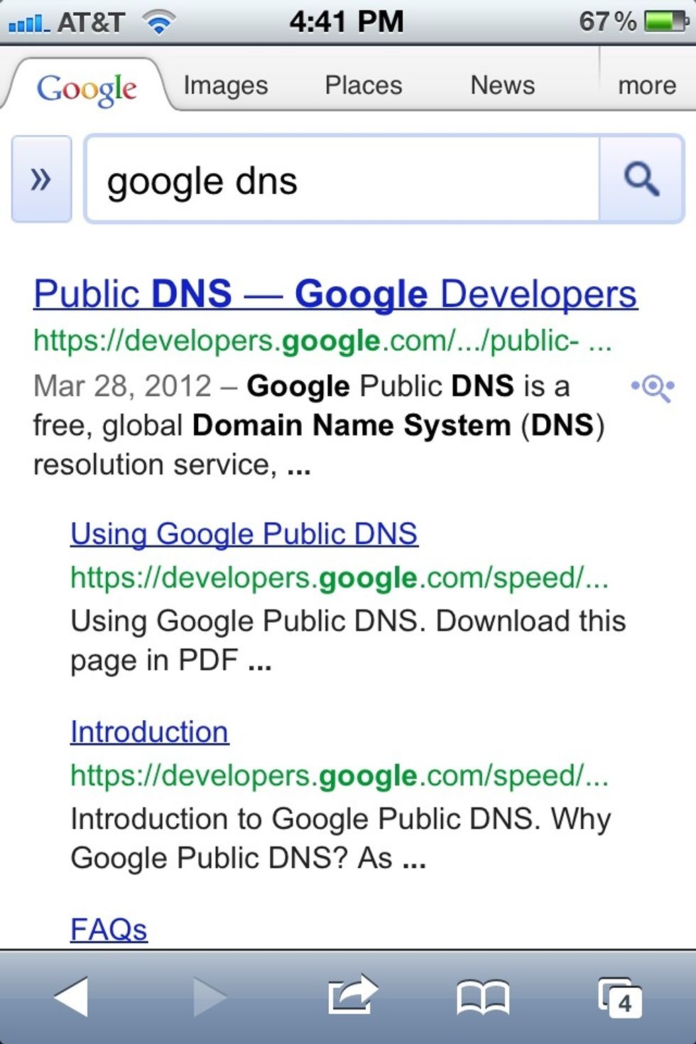 Now browse some websites. See if you notice any speed increase. Let me know how it turns out for you. You can read more about the google DNS online.